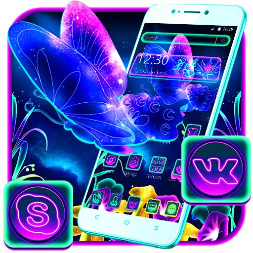 Neon Blue Butterfly Theme 1.1.3