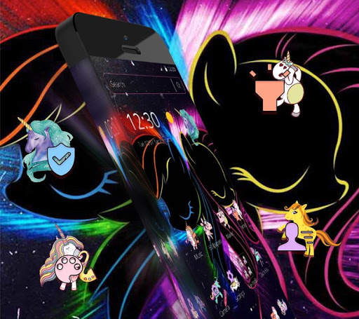 Black Neon Unicorn Theme screenshot 1