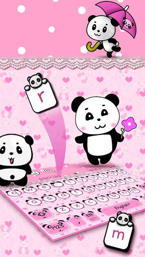 Pink Cute Panda Keyboard screenshot 2