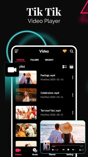 Tik Tik Video Player - Video Player & Music Player screenshot 1