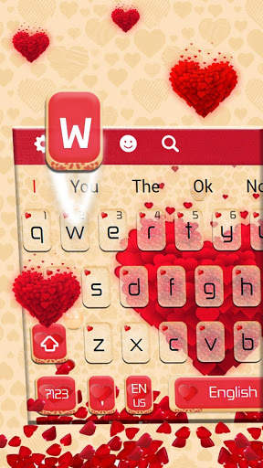 Rose Heart Love Keyboard Theme screenshot 1