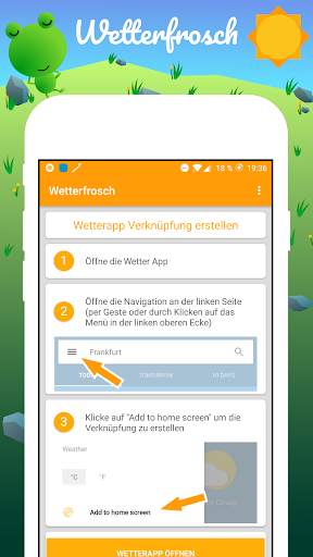 Wetter Frosch Verknüpfung screenshot 1