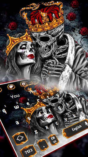 Gold skull King & Queen Keyboard Theme screenshot 2