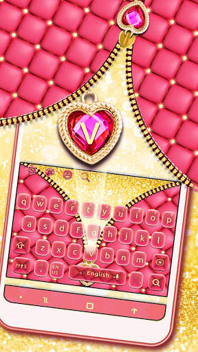 Pink Zipper Keyboard Theme screenshot 2