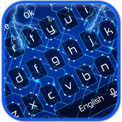 Blue Tech Electronic Keyboard Theme 10001001