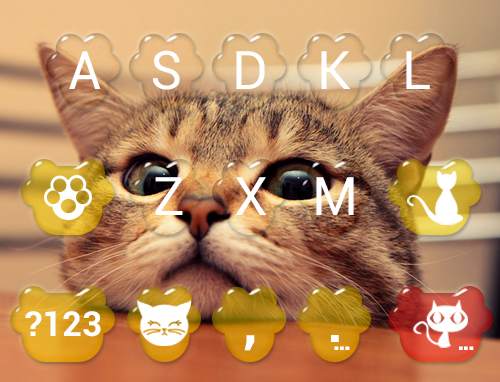 Cute Kitty Emoji Keyboard Theme Wallpaper स्क्रीनशॉट 5