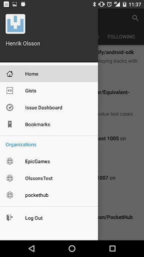 PocketHub for GitHub 1 تصوير الشاشة