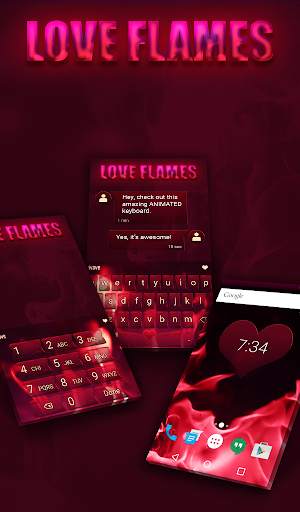 Love Flames Animated Keyboard  स्क्रीनशॉट 1