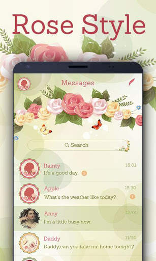 GO SMS PRO ROSE STYLE THEME screenshot 1