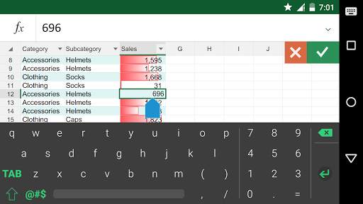 Keyboard for Excel скриншот 6