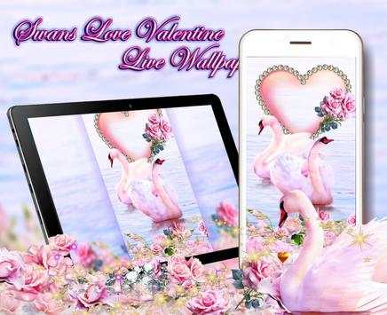 Swans Love Valentine Live Wallpaper screenshot 1