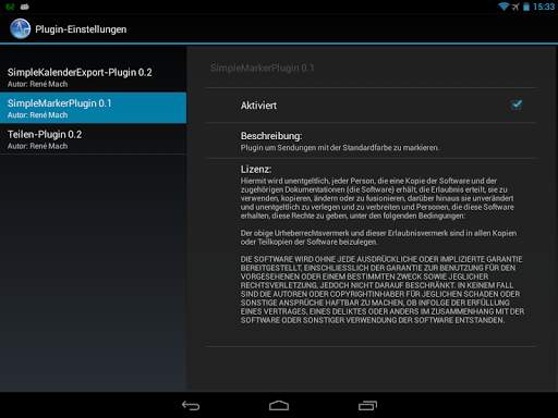 TV-Browser SimpleMarkerPlugin screenshot 4