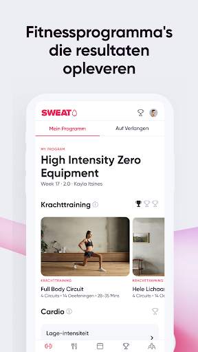 Sweat: Fitnessapp voor vrouwen screenshot 2