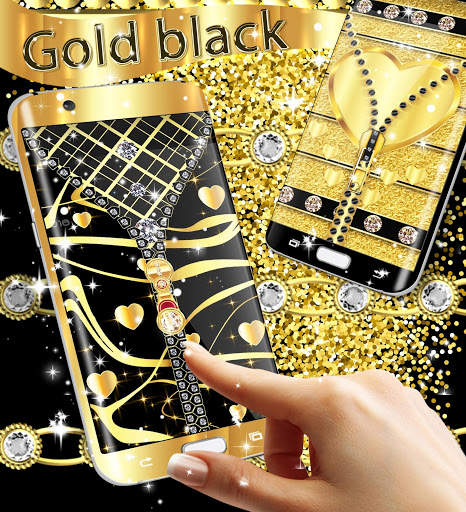 Gold black lock screen screenshot 1