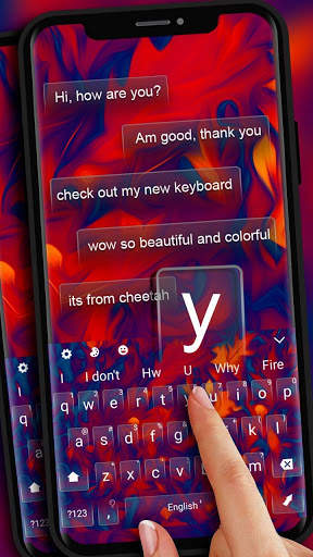 🍁SMS Colorful Painted Leaf Keyboard Theme screenshot 1