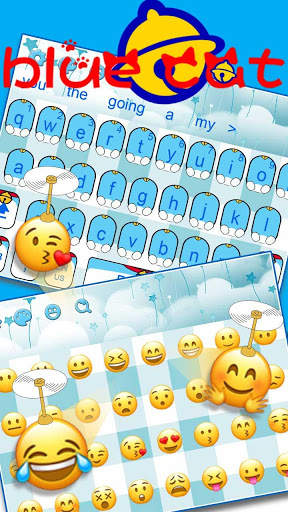 Blue cat kitty keyboard स्क्रीनशॉट 3
