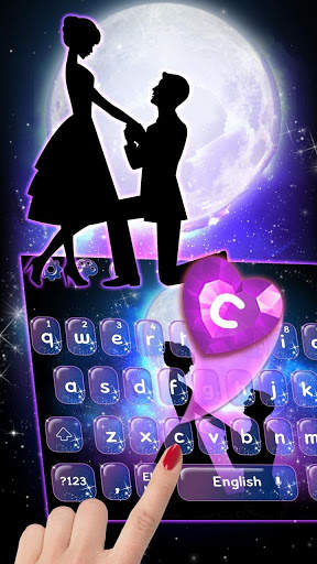 starry Night Love Keyboard Theme स्क्रीनशॉट 2