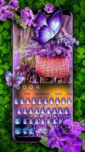 Lavender Water Drop Keyboard Theme screenshot 1