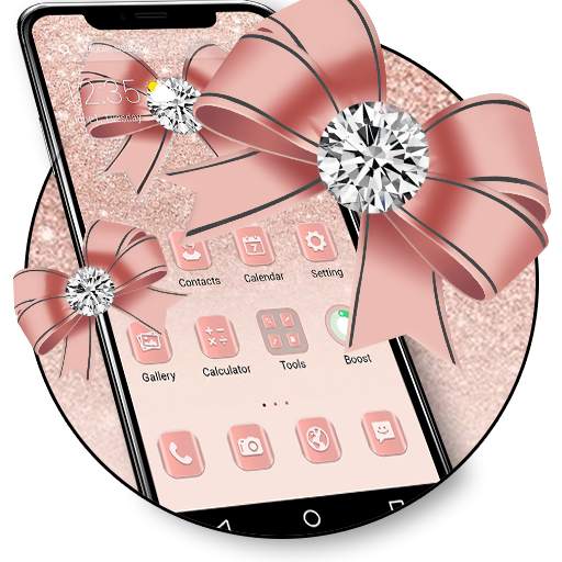 Luxury Rose Gold Diamond APUS Launcher Theme 43.0.1001