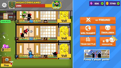 Springen Ninja Battle 2Spieler screenshot 6
