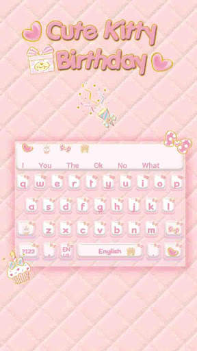 Kitty Birthday Keyboard screenshot 1
