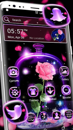 Neon Jar Rose Launcher Theme screenshot 1
