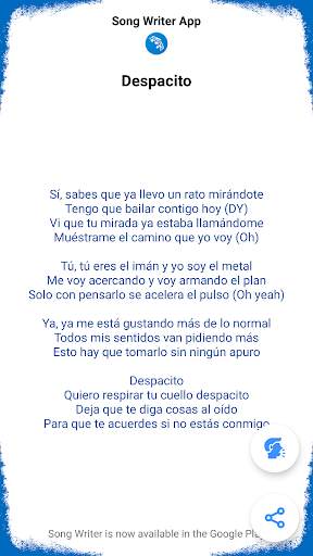Spanish Song Writer - Rhymes Finder screenshot 2