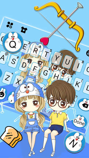 Cartoon Couple Love Keyboard B screenshot 2