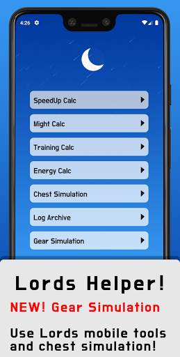 Lords Helper - Gear Simulator, Lords mobile Tools screenshot 1