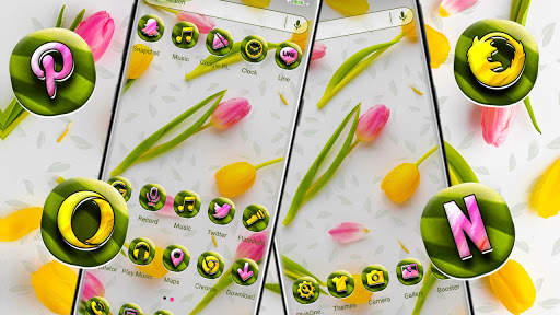 Yellow Pink Tulips Launcher Theme screenshot 3