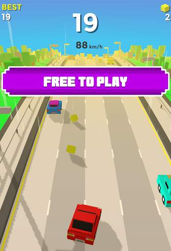 Blocky Car Racing : Traffic Racer 3D screenshot 2
