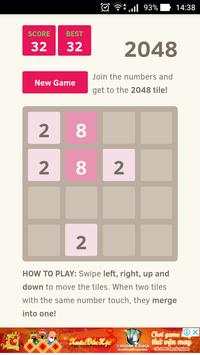 Mini Game 2048 ( Simple game - Relaxing game ) स्क्रीनशॉट 3