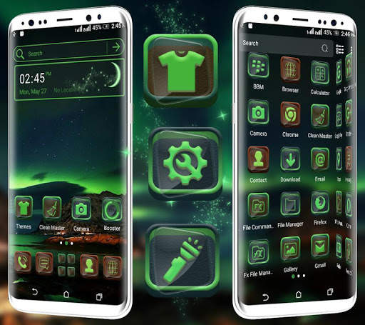 Green Aurora Launcher Theme screenshot 4