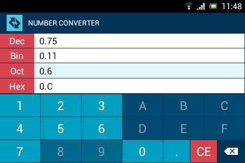 Dec Bin Oct Hex converter screenshot 2