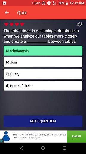 MS ACCESS QUIZ & MCQ скриншот 4
