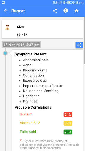 Vitamin Deficiency Finder 5 تصوير الشاشة