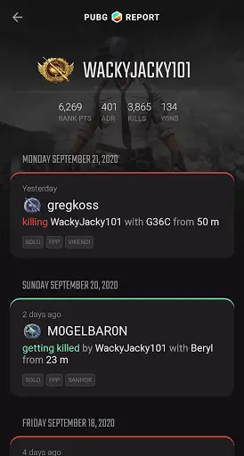 PUBG Report screenshot 1