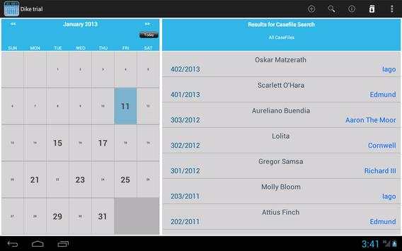 Dike trial: Calendar 4 Lawyers screenshot 7