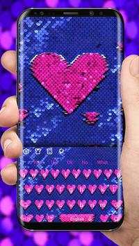 Sequin Flip Heart Keyboard Theme screenshot 1
