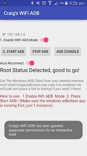 Craig's Auto WiFi ADB Root screenshot 1