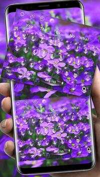Purple Flower Waterdrop Keyboard Theme screenshot 1
