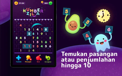 Numberzilla - Puzzle permainan screenshot 8