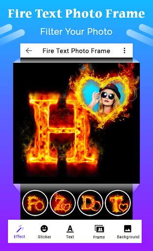 Fire Text Photo Frame скриншот 2