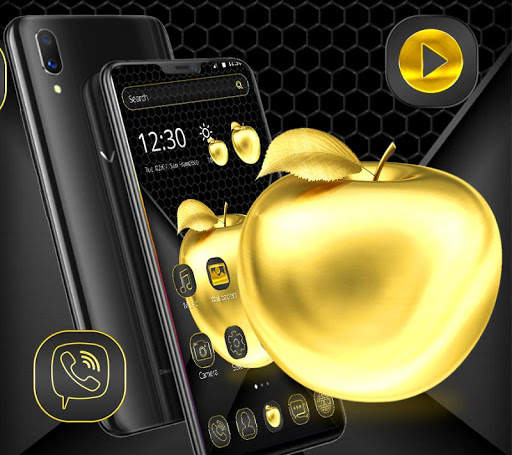 Golden Black Apple Launcher Theme🍎 screenshot 3