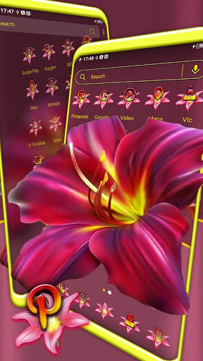 Red Lily Flower Theme screenshot 3