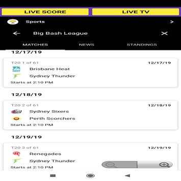 T20 LIVE CRICKET (BIG BASH) screenshot 2