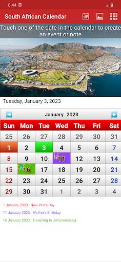 South African Calendar screenshot 1