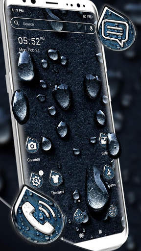 Water Drop Dark Launcher Theme screenshot 1