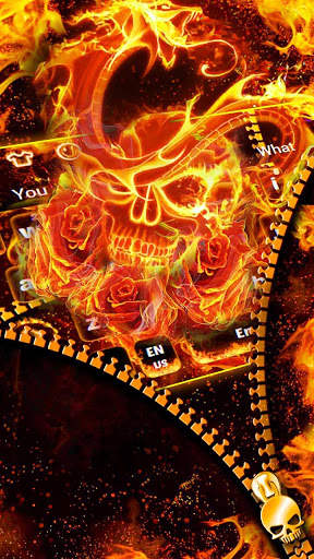 Burning Dragon Skull Zipper Keyboard screenshot 2