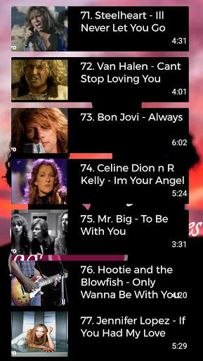 Love Songs Golden Memories 90's (Top 100) screenshot 8